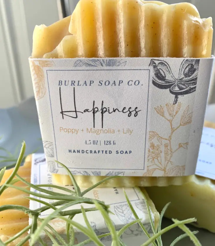 Happiness Handcrafted Soap: Poppy + Magnolia + Lily Scented