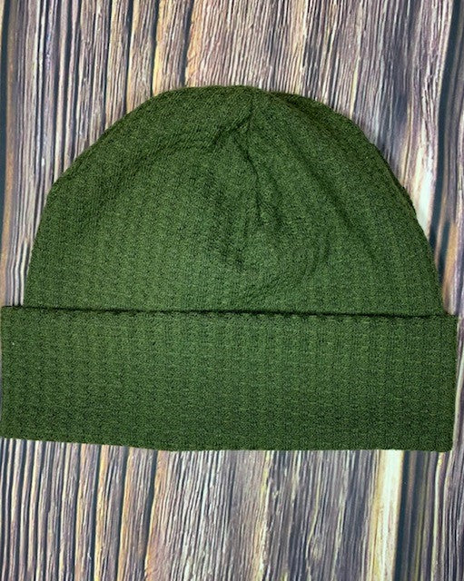 Army Green Waffle Slouchy Beanie