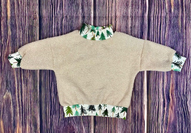 Beige Christmas Tree Oversized Sweater