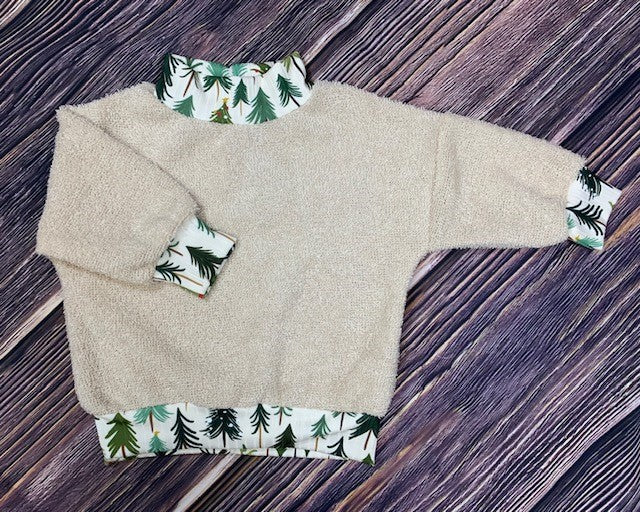 Beige Christmas Tree Oversized Sweater