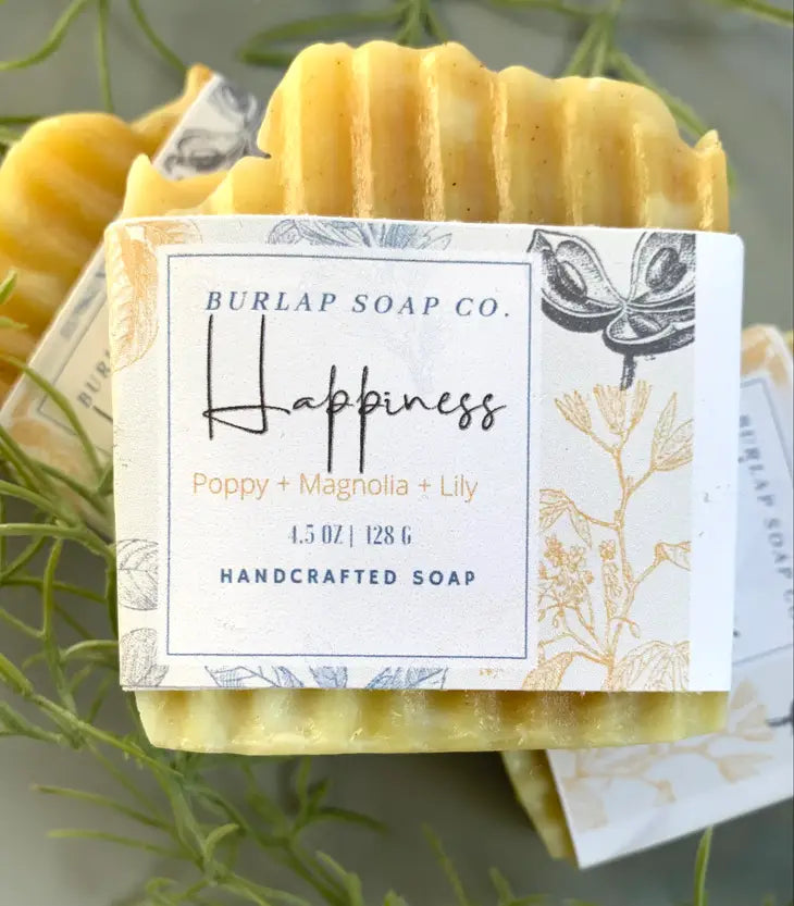 Happiness Handcrafted Soap: Poppy + Magnolia + Lily Scented