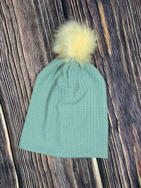 Sage Waffle Slouchy Beanie