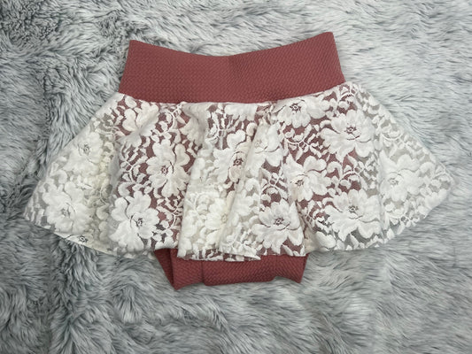 White Lace Skirted Bummies